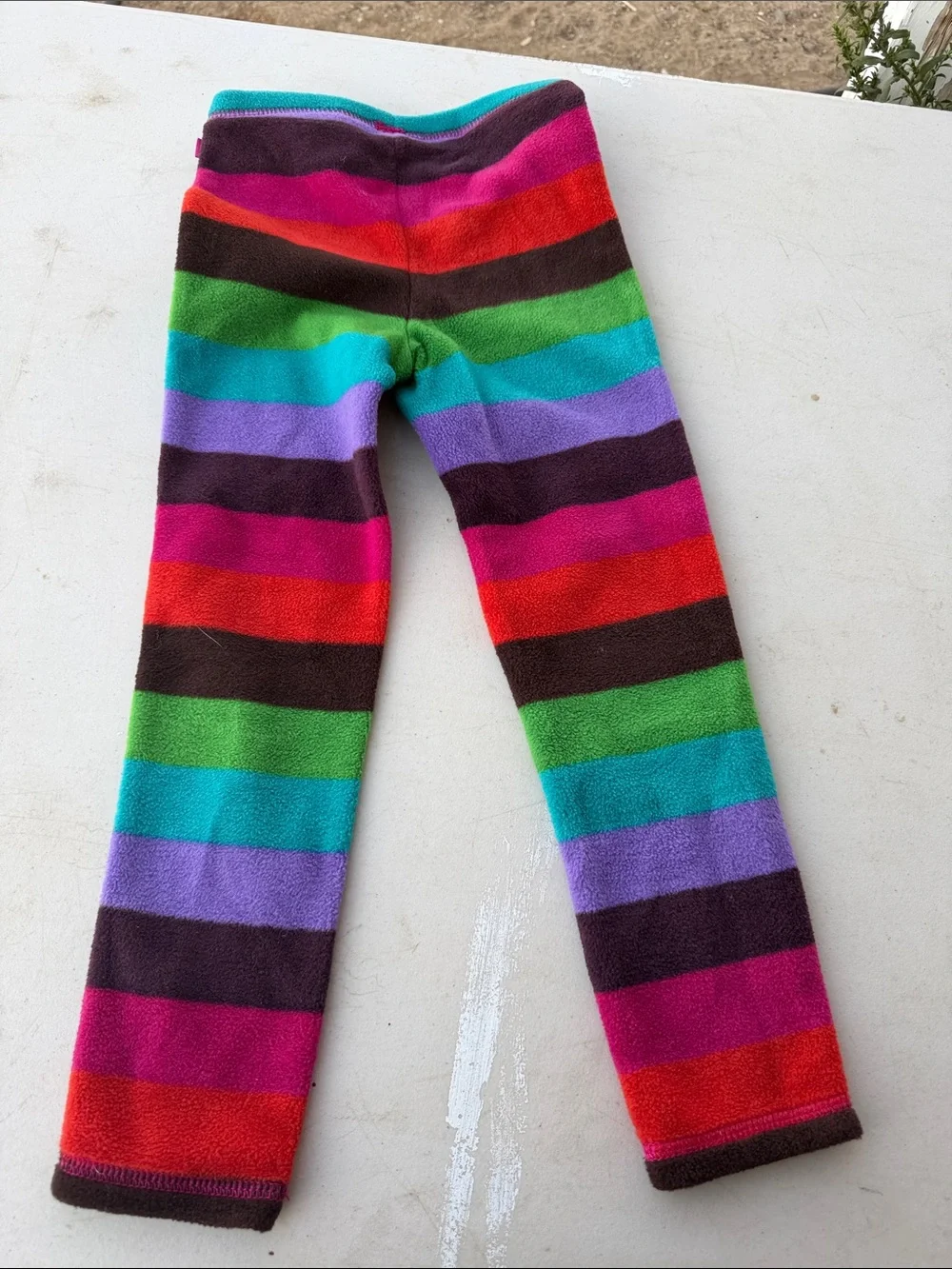 BabyGAP Kids Multicolor Rainbow Stripe Fleece Pajama Bottoms
